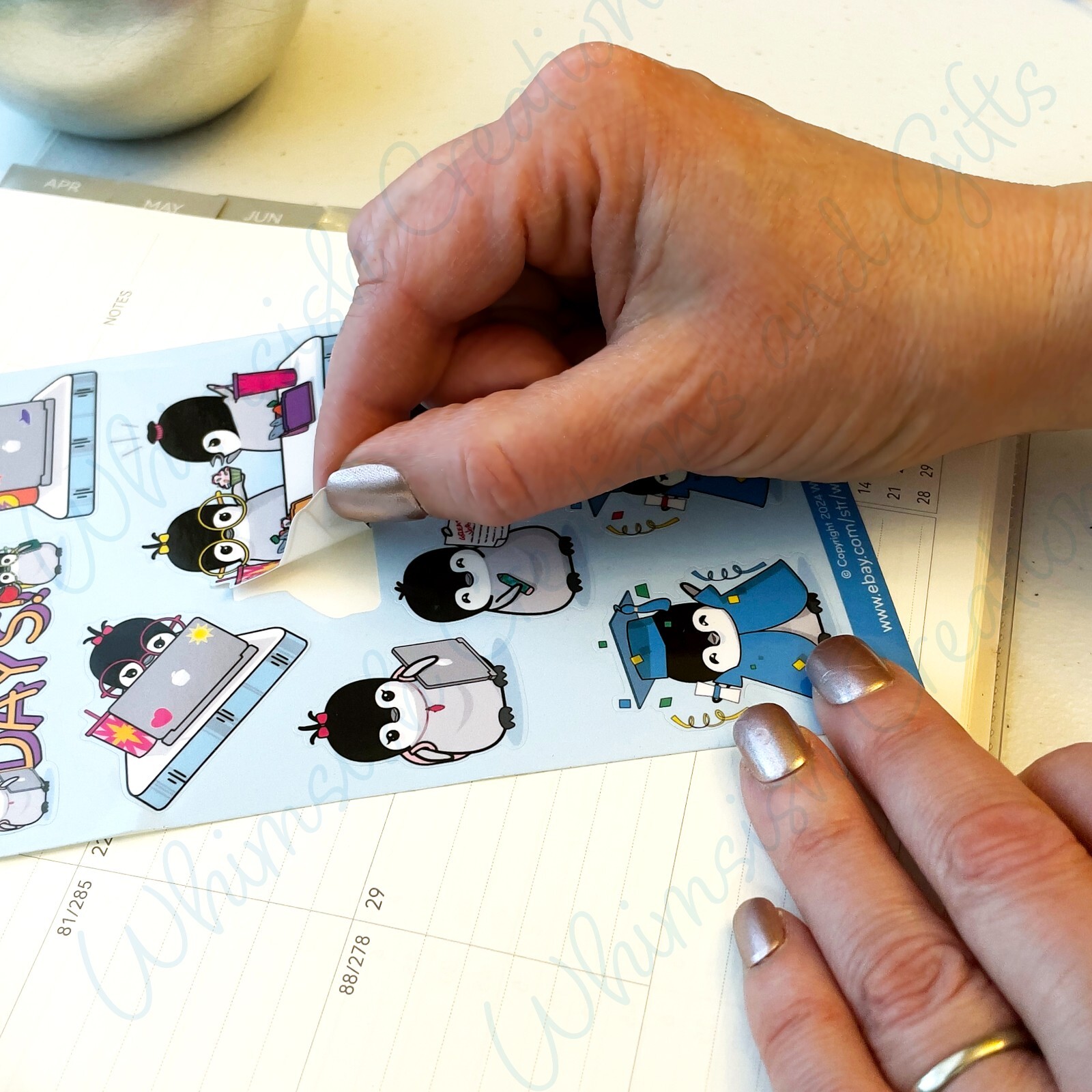 Sticker Sheet—School Days, Penguins 01, Laminated Vinyl Stickers