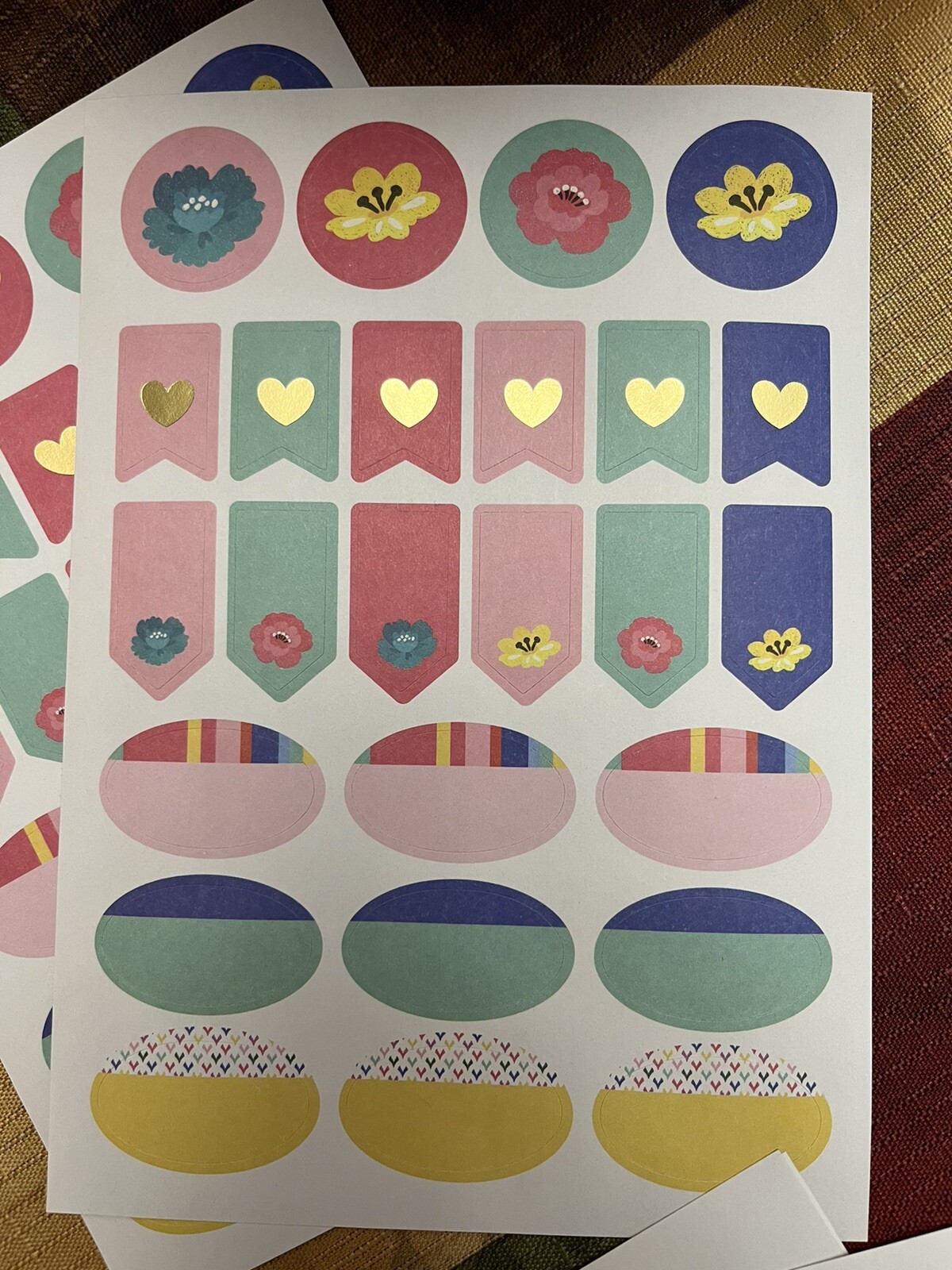 Scrapbook Stickers, Pen and Gear Stickers 4 Sets Of 4 Sheets Per Set. 16 Total