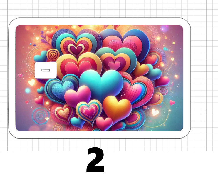 Hearts and Love Credit Debit ATM Card Skin Stickers Valentine's Day Flowers Pink