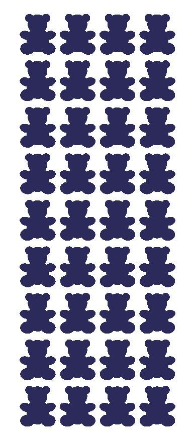 1" Sapphire Blue Teddy Bear Stickers Baby Shower Envelope Seals arts Crafts
