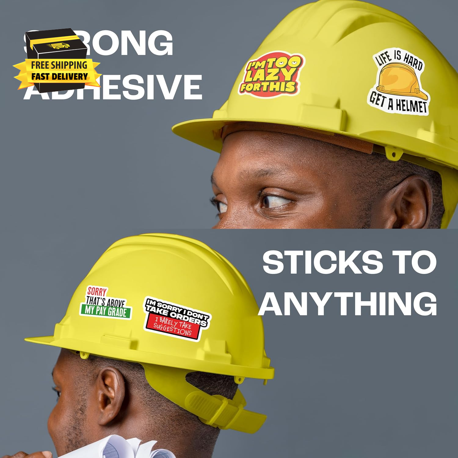 200 PCS Hard Hat Stickers for Adults (No Duplicates) Sarcastic, Meme, & Funny St