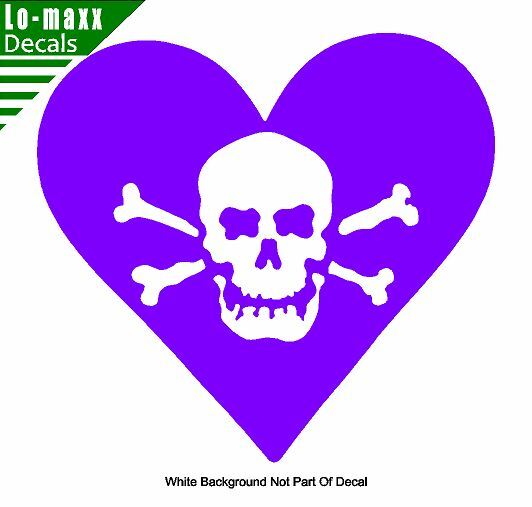 Skull Heart Unique Original Graphic Design Various Sizes Die Cut Vinyl Decal