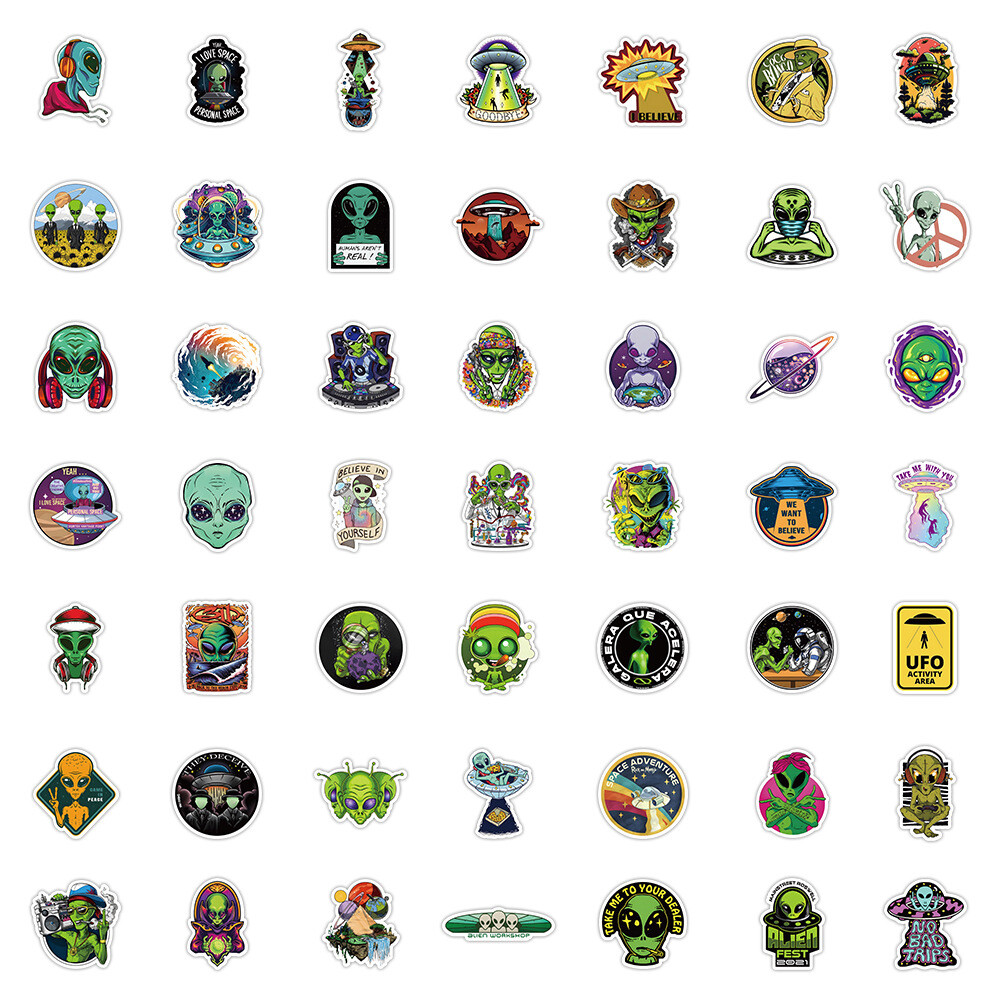 100Pcs Alien Sticker for Adults Teens Girls Scrapbooking Water Bottles