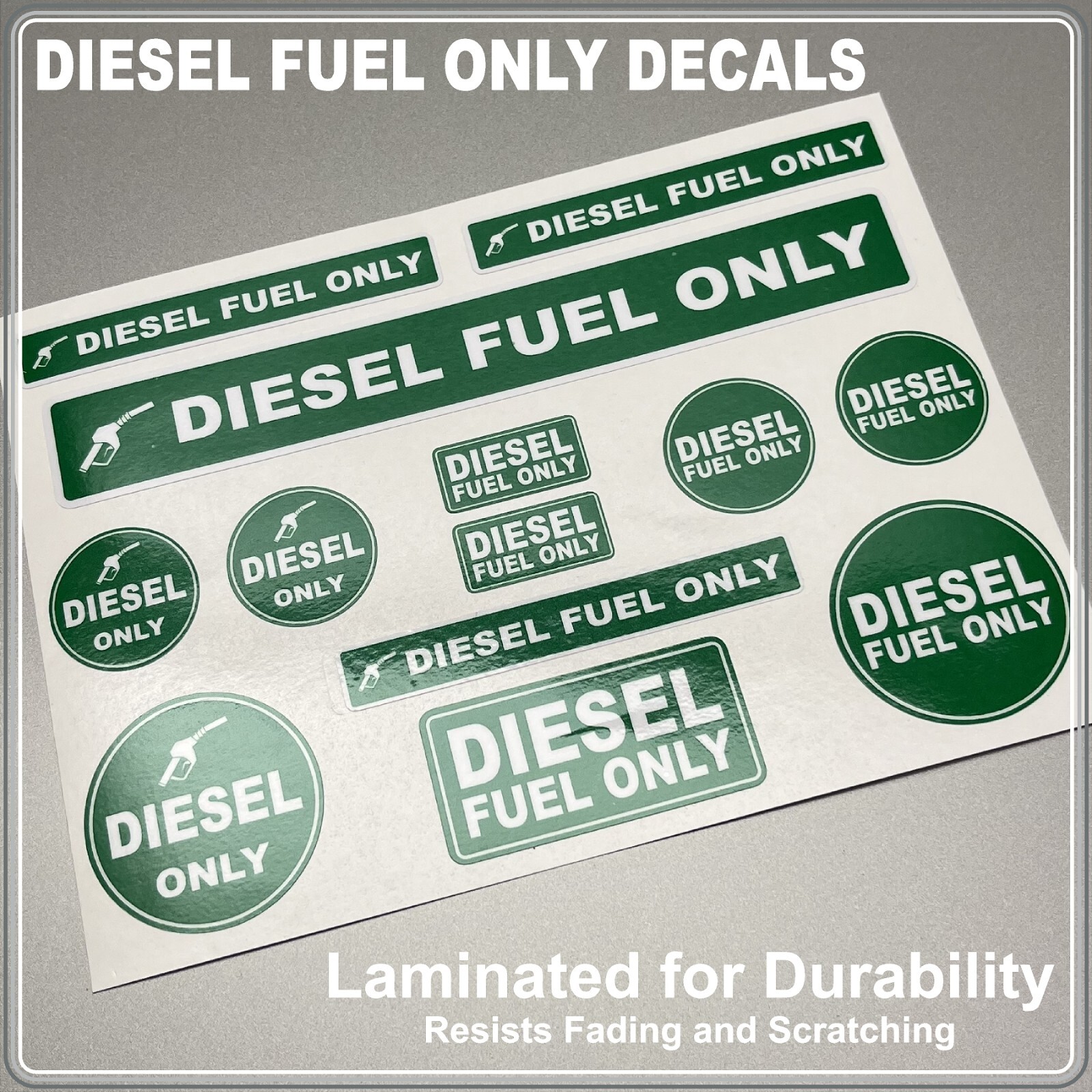DIESEL FUEL ONLY Warning Labels 13 Piece Variety Pack High Quality Laminated