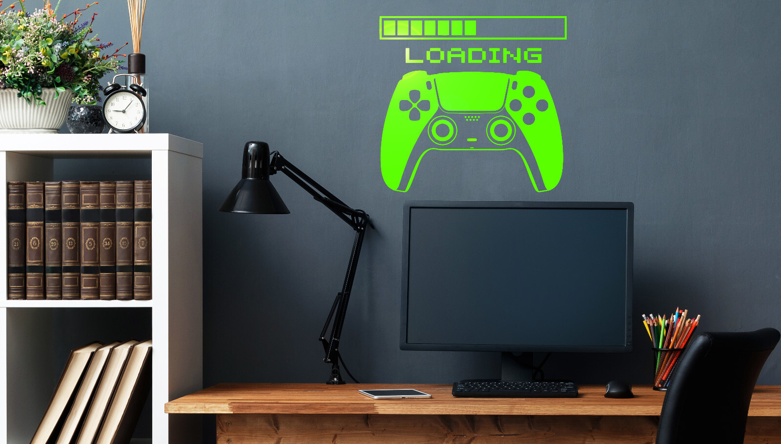 Vinyl Wall Decal Gamer Joystick Loading Gaming Room Gamepad Stickers (ig6309)
