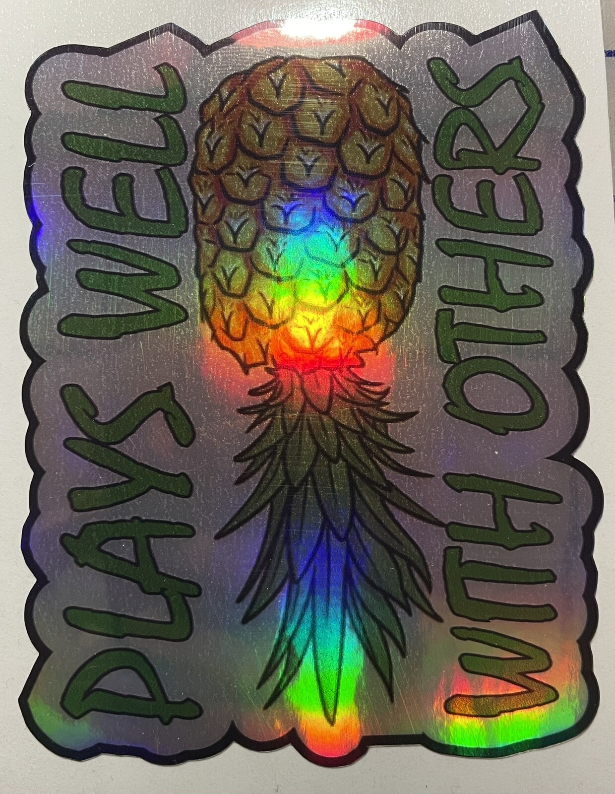 Pineapple Vinyl Sticker Decal Plays Well With Others Lifestyle Fun Swinger