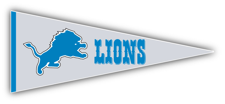 Detroit Lions NFL Football Pennant Long Car Bumper Sticker-3", 5", 6" or 8"