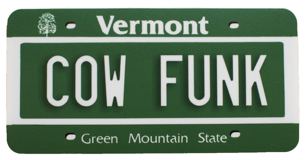 PHISH Cow Funk Vermont License Plate Sticker *NEW* 5" x 2-1/2"