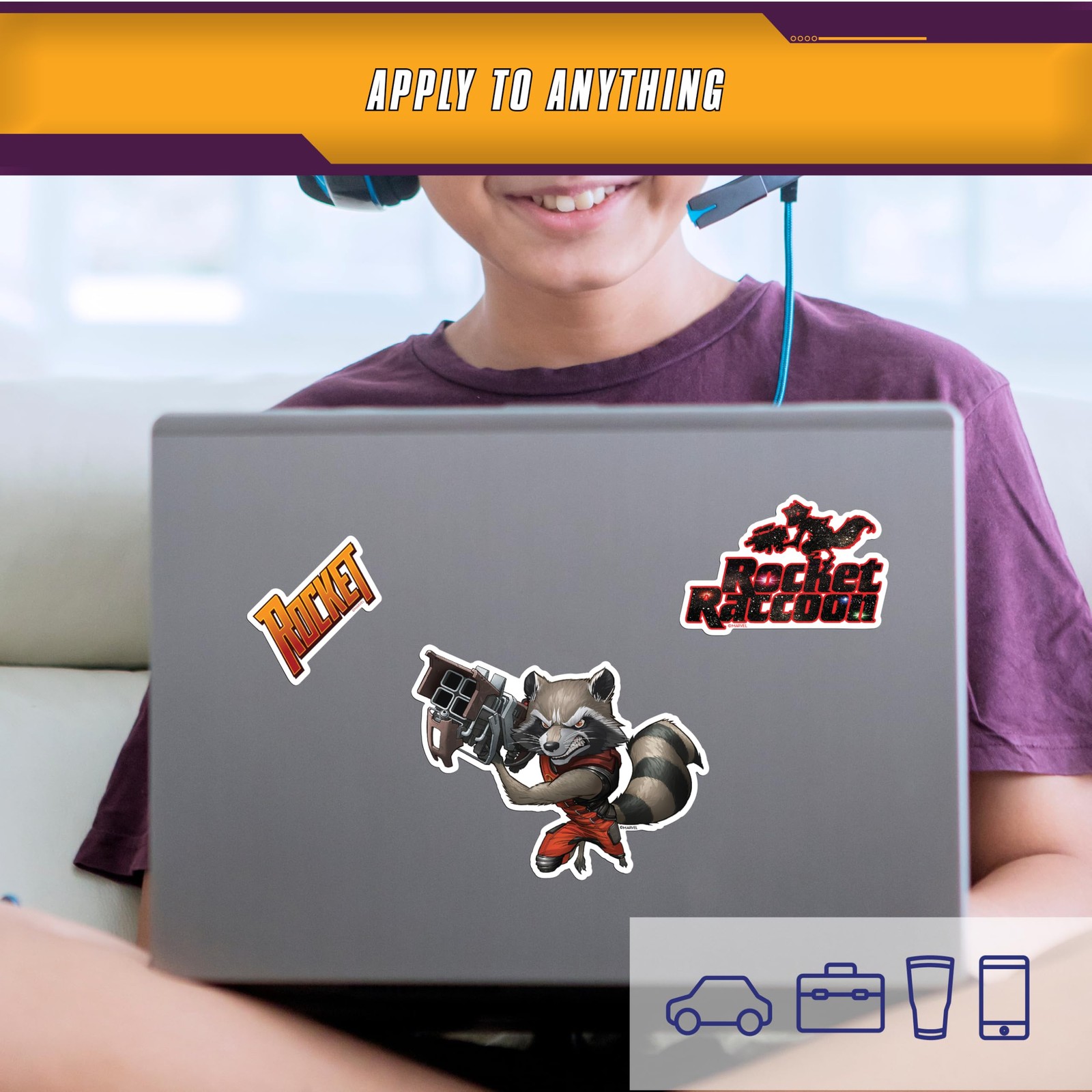 Marvel Guardians of the Galaxy Decals – Set of 9 Vinyl Stickers for Car Lapto…