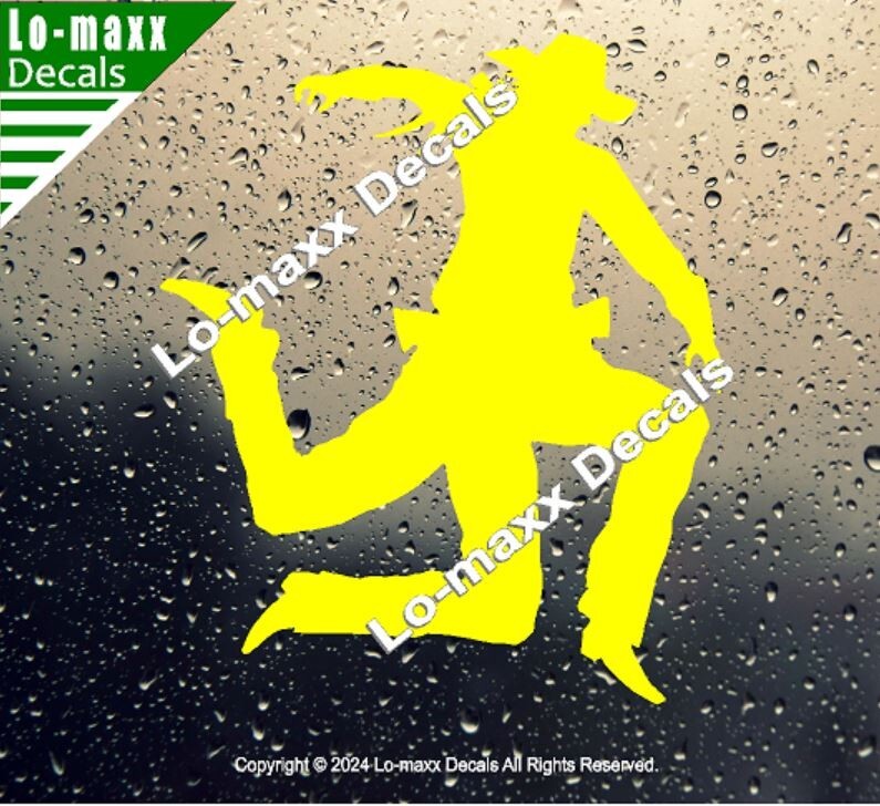 3 Legged Cowboy Western Whimsy Car Truck SUV Premium Quality Vinyl Decal