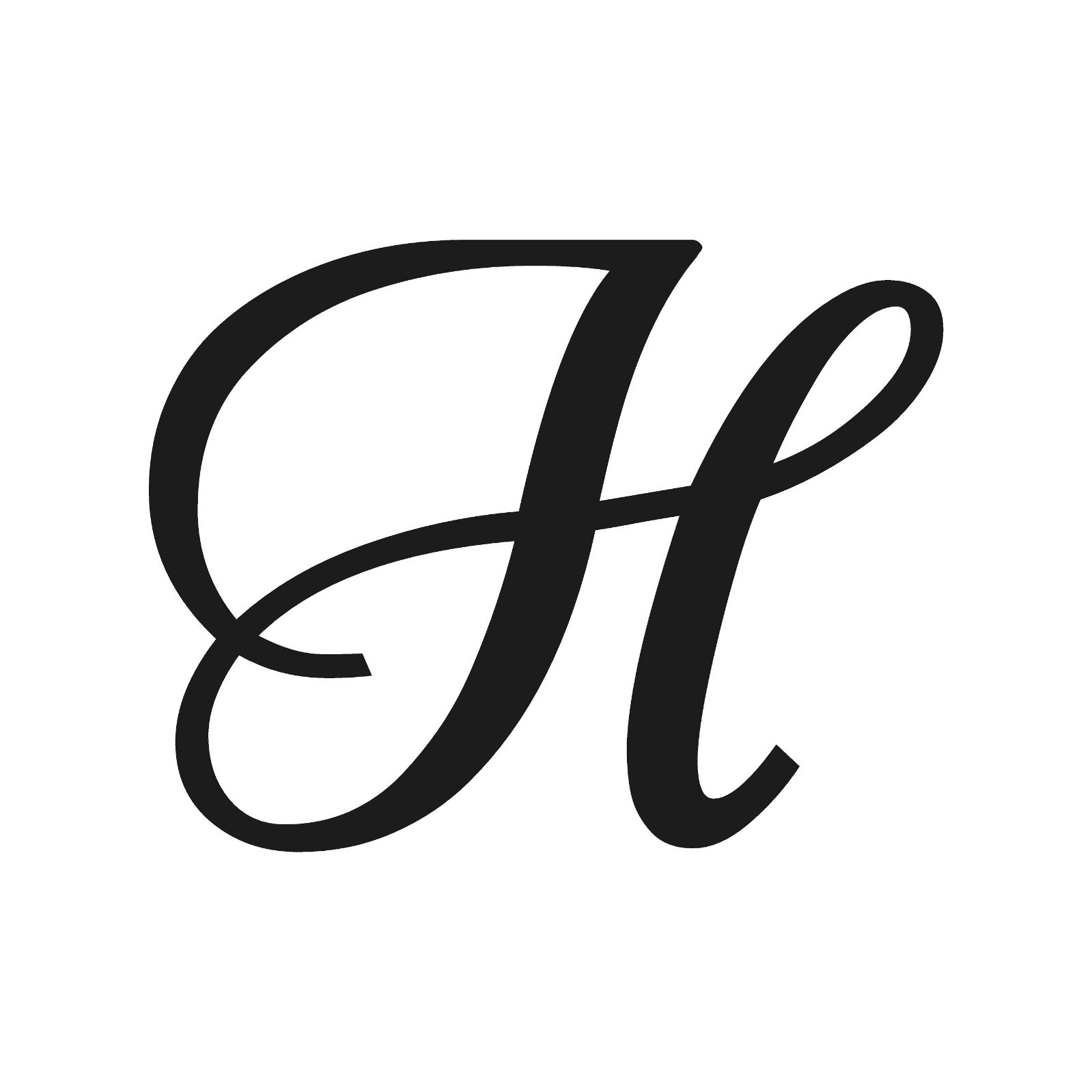 Script Letter H Initial Font Vinyl Sticker Decal Monogram Elegant