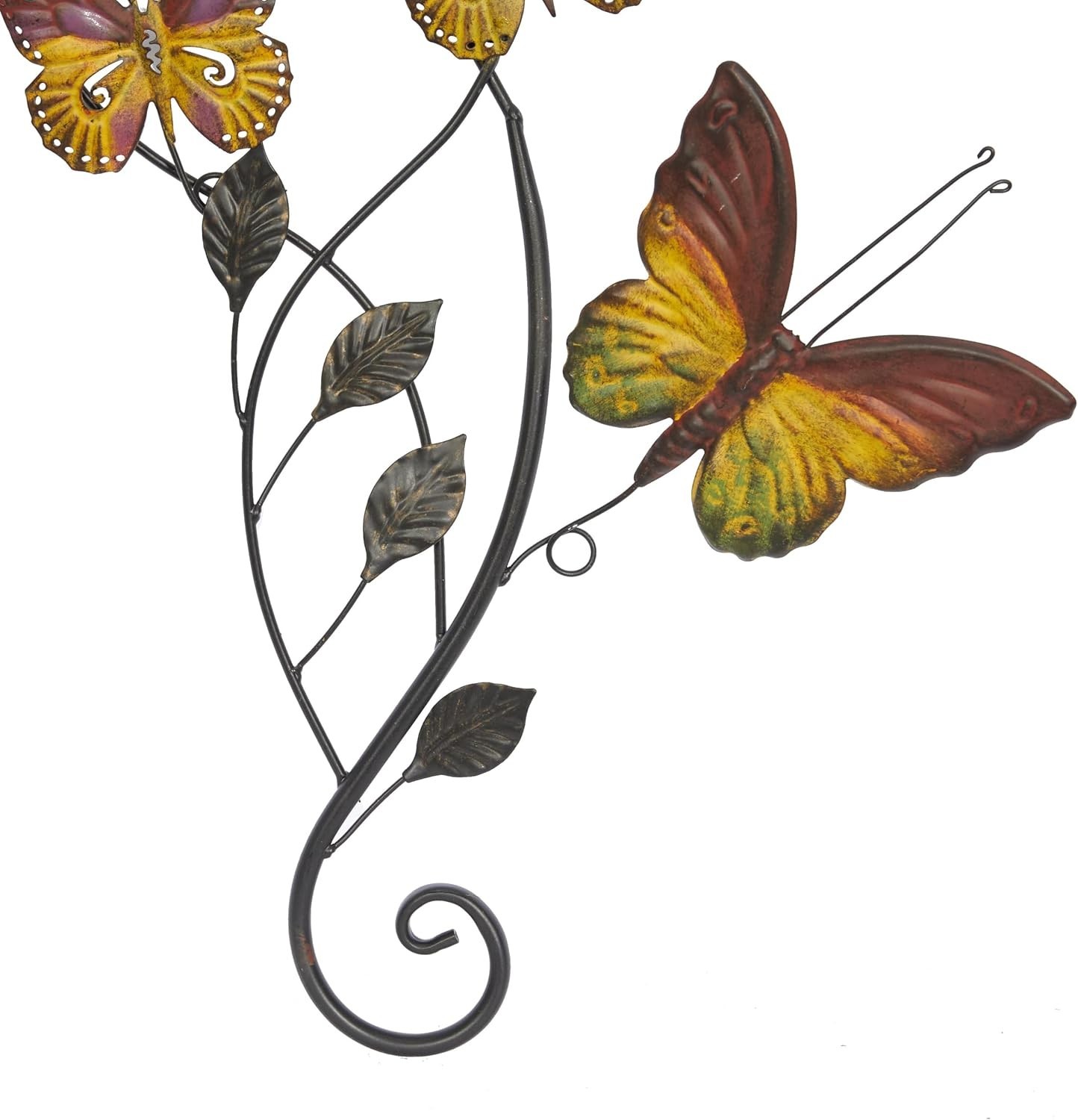 Vibrant Metal Butterfly Scroll Wall Decor