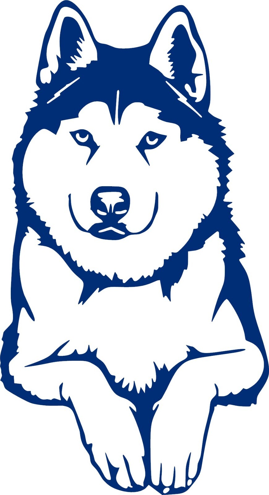 Husky Dog Decal 6"in H x 3.2"in W In your choice of color