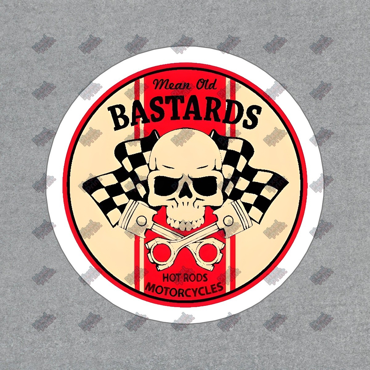Mean Old b******ds Skull Vinyl Sticker Decal Hot Rods & Motorcycles #713970