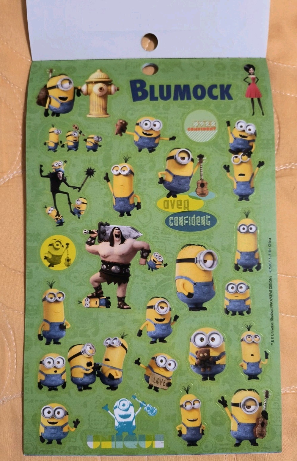 MINIONS Sticker Book Mutli-Colored (OVER 100 Stickers) 4 Sheets NEW! Free Ship!