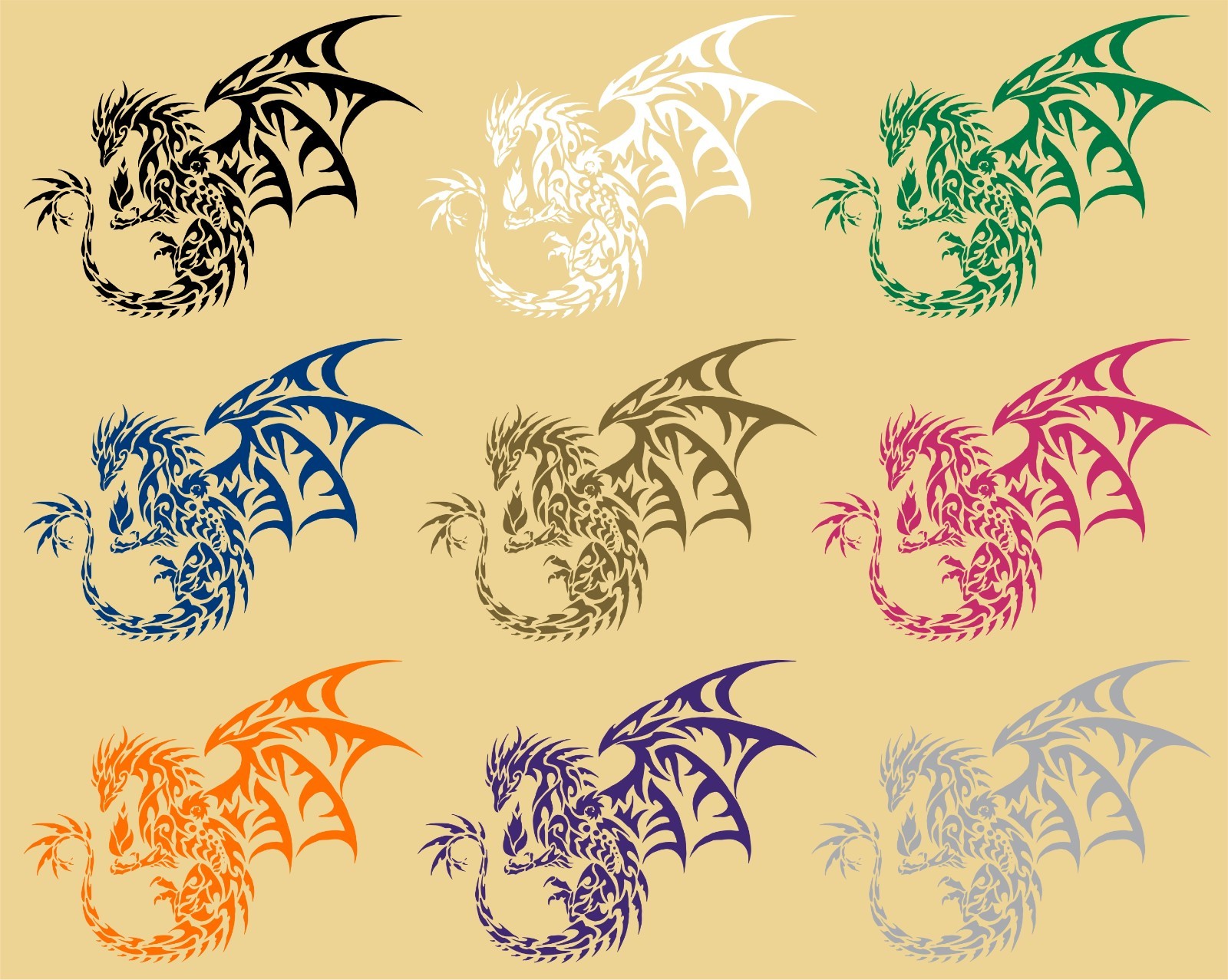 Dragon Tribal Mythical Creature Car Truck Window Laptop Vinyl Decal Sticker