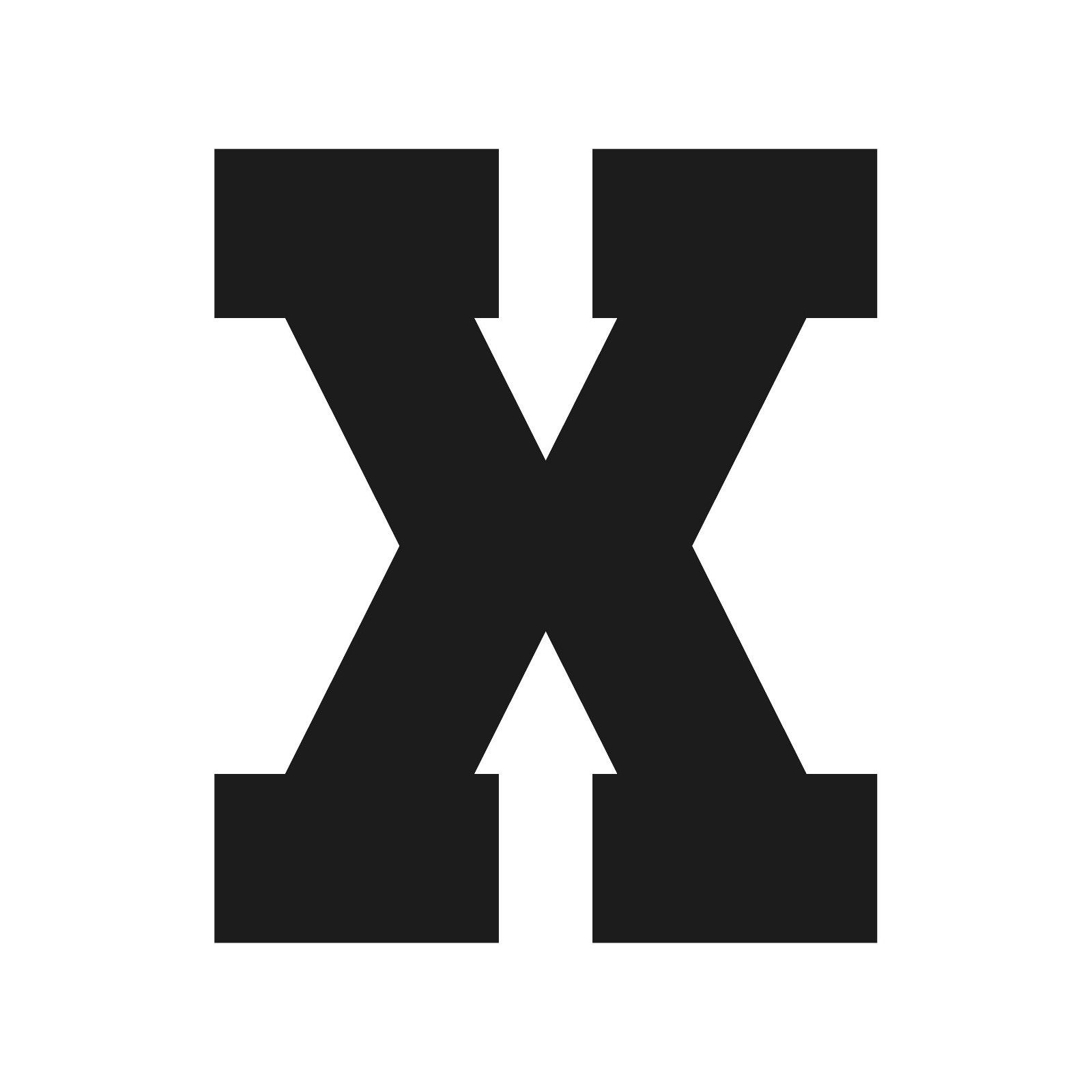 Letter X Varsity font Vinyl decal bold sports font Sticker