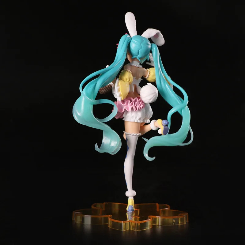 23CM Hatsune Miku Anime Figure Kawaii Pvc Model Doll Action Figurals Rabbit ears