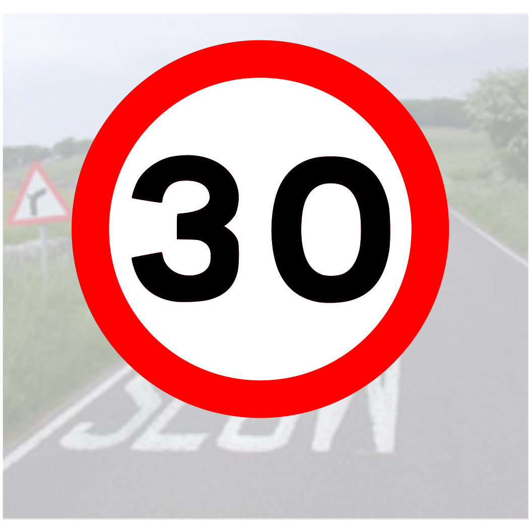 30 Speed Limit Signal Reflective Sticker – Car Safety Road UK