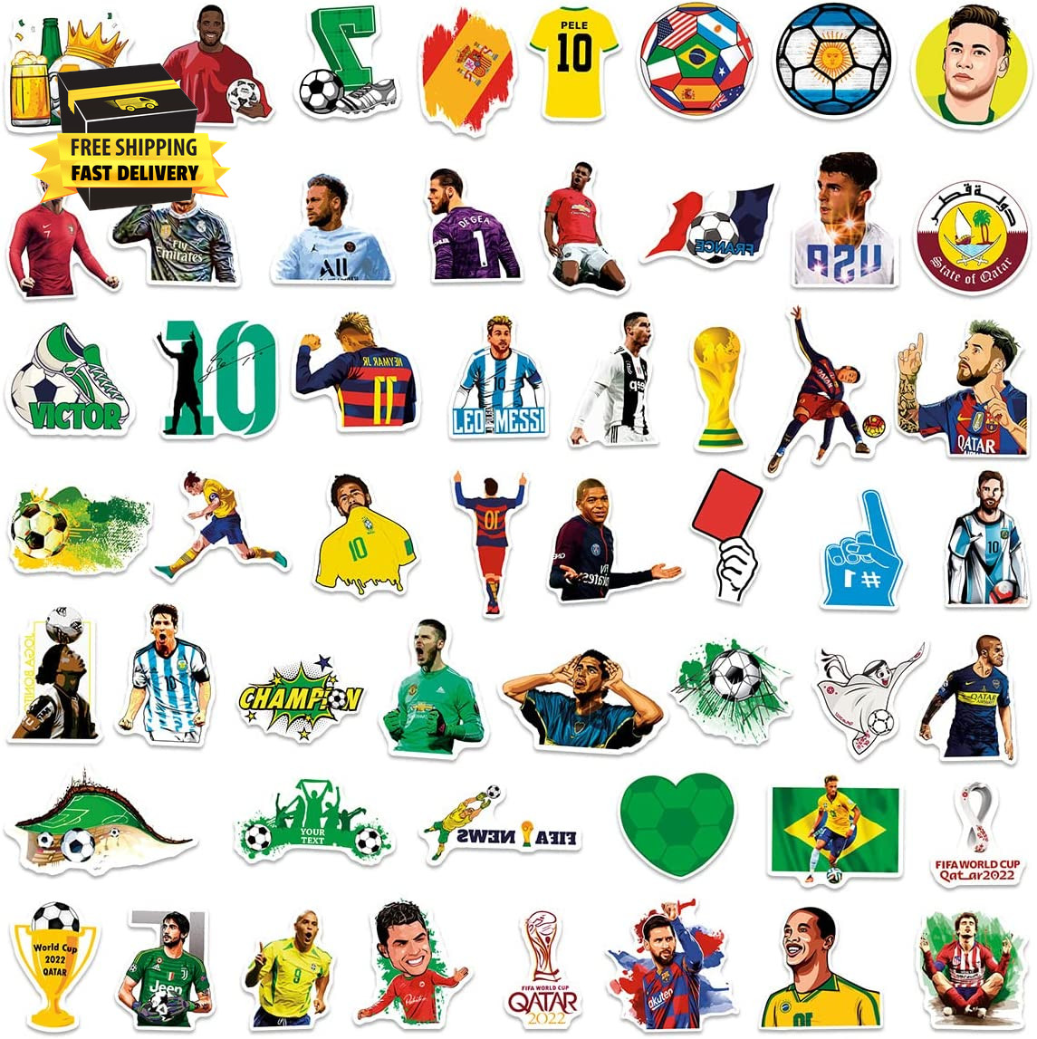 150 PCS World Cup Football Soccer Stickers Soccer Sports Stickers Vinyl Waterpro