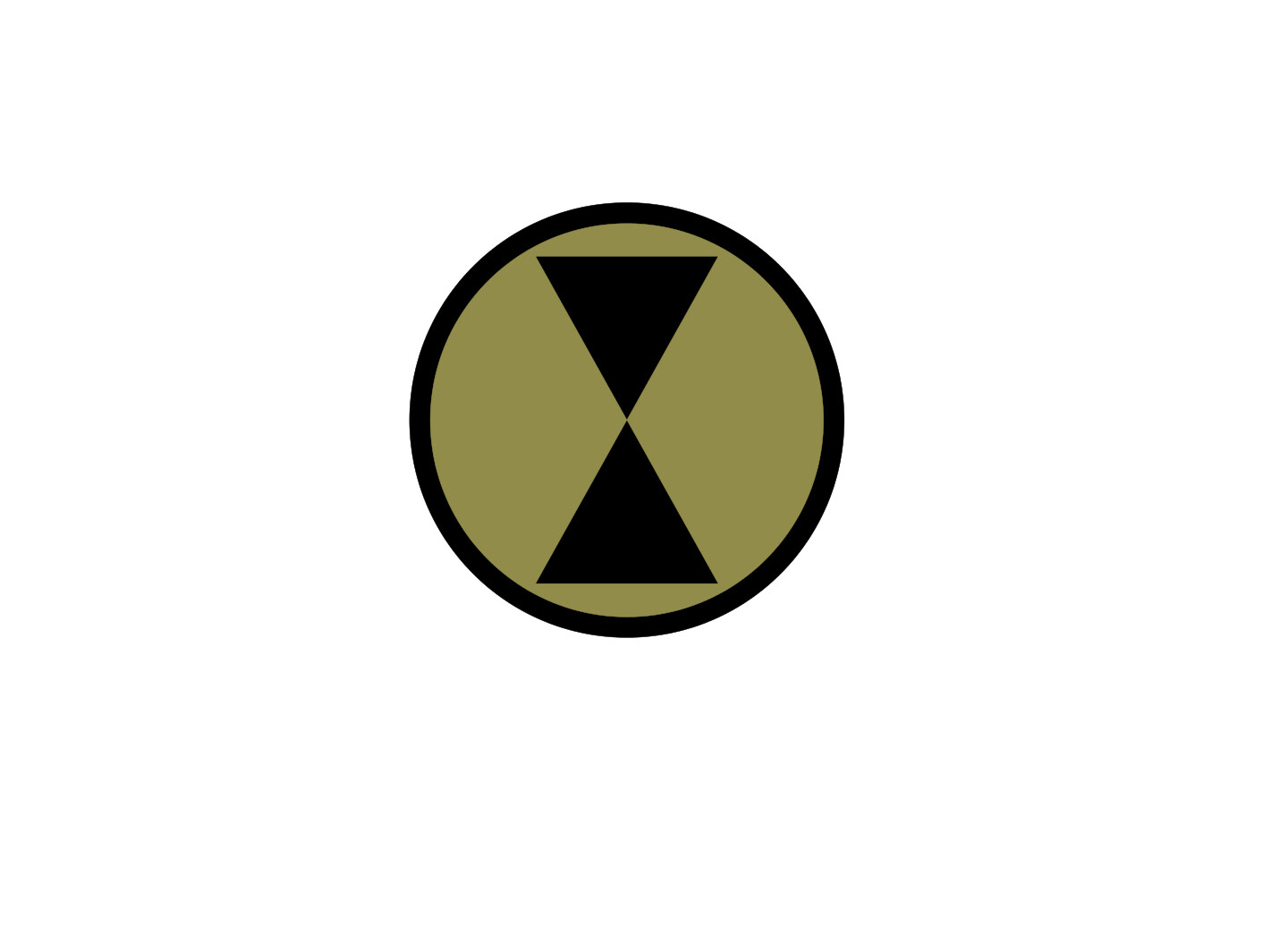 7th INFANTRY DIVISION Hour Glass Vinyl Window Decal/Sticker BLACK/OLIVE