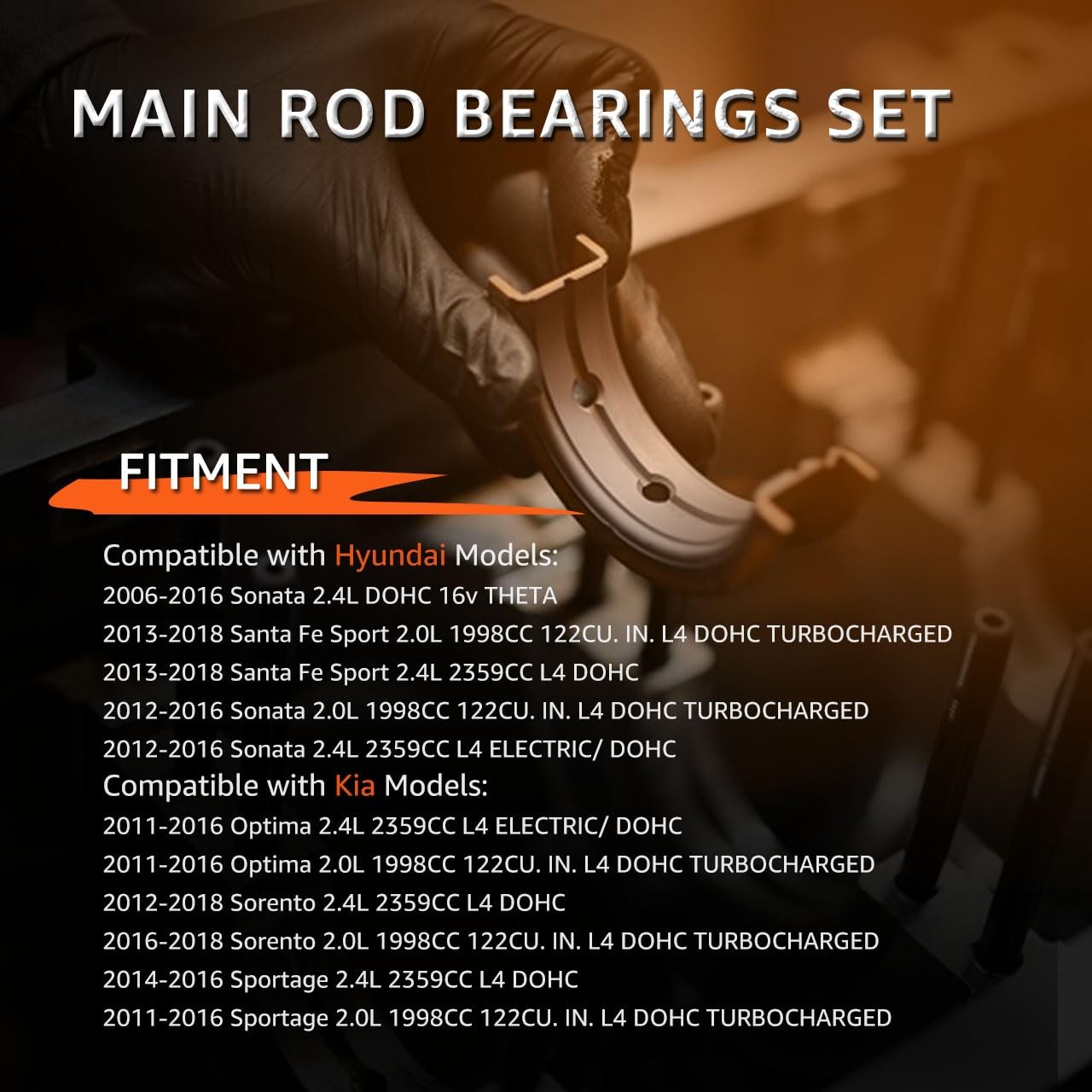 Main Rod Engine Bearings Kit Kia Optima Sorento Sportage Hyundai Sonata