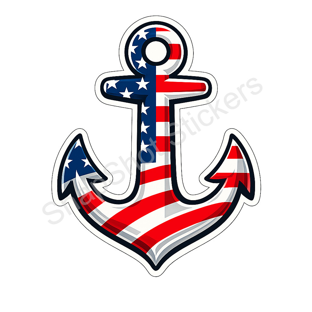 American Flag Anchor Sticker Navy Military Decal Patriotic Waterproof Vinyl 12