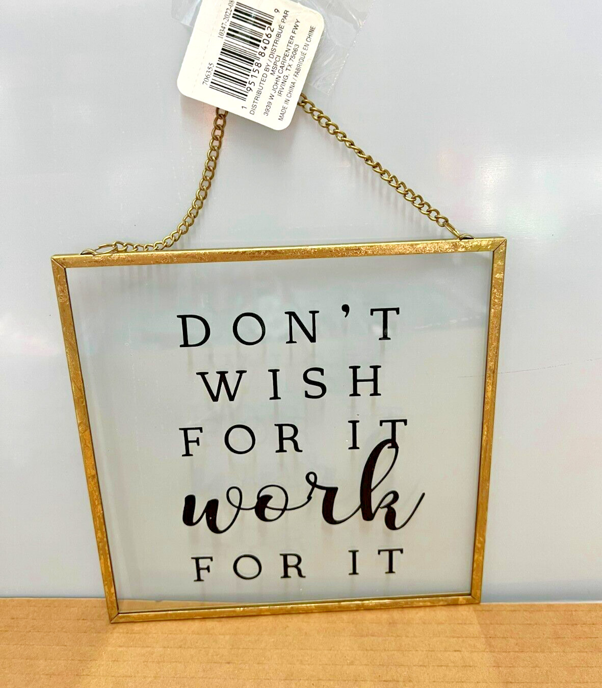 Inspirational Quote, Glass Framed Art, Wall Decor, Size: 7" x 7", 172MSC