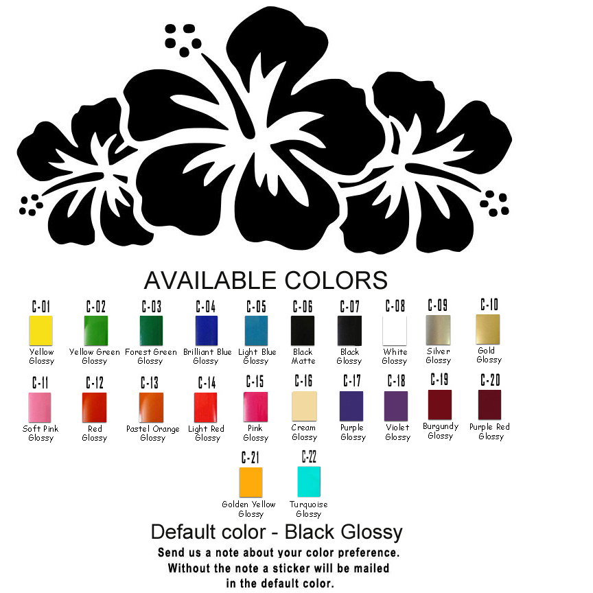 Flowers Vinyl Decal Sticker Refrigerator Window Car Hibiscus USA Seller