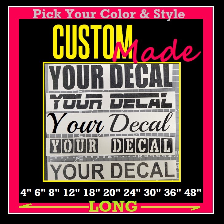 Custom Personalized Vinyl Lettering Name Decal Sticker Bus Truck Boat Golf Car