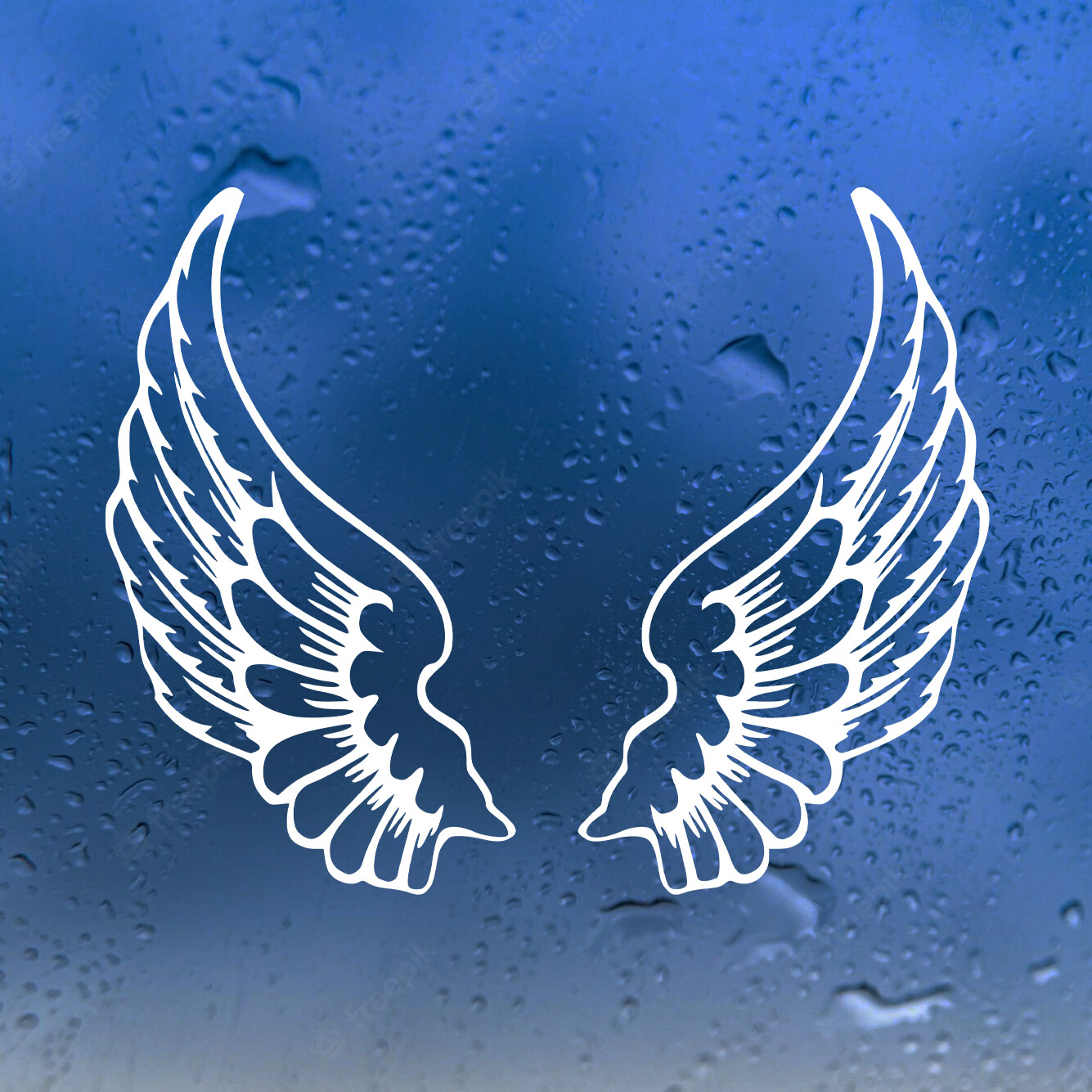 Angel Wings Vinyl Decal V8 | Custom Wing Stickers | Die Cut Sticker