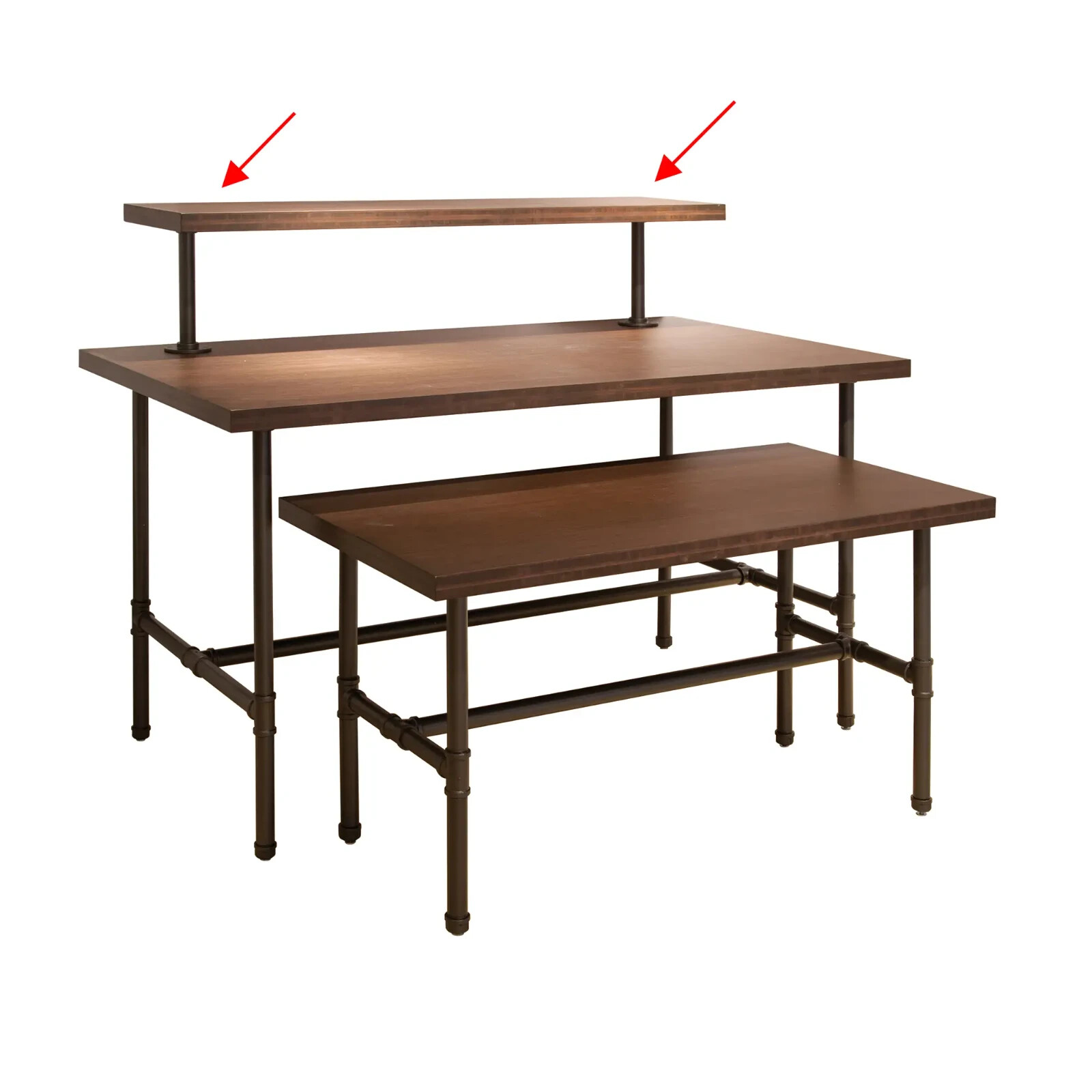 Pipeline Nesting Table Topper Frame Dark Brown Top Econoco PSNTTOPSET