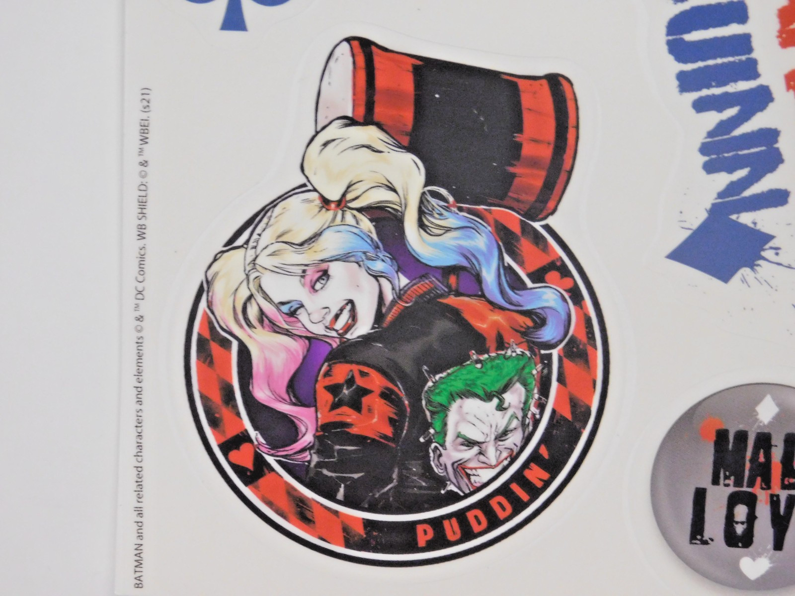 Harley Quinn DC Wall Decals Removable Repositionable Sticker Sheet 7×17 USA