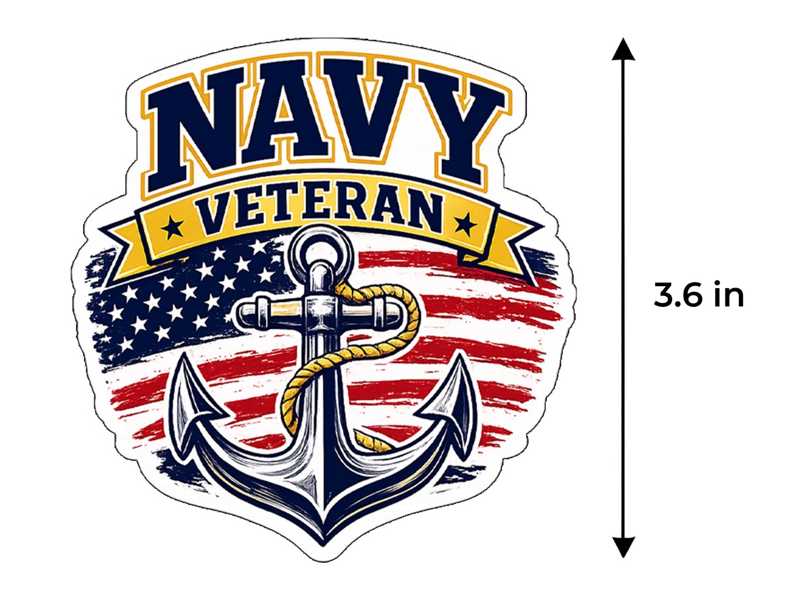 Navy Veteran Anchor Decal Sticker Set of 2 Weather Res. Car Laptop Window