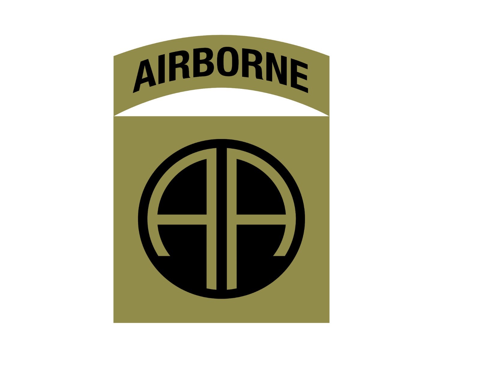 82nd Airborne Division All American Vinyl Window Decal/Sticker Olive/Black