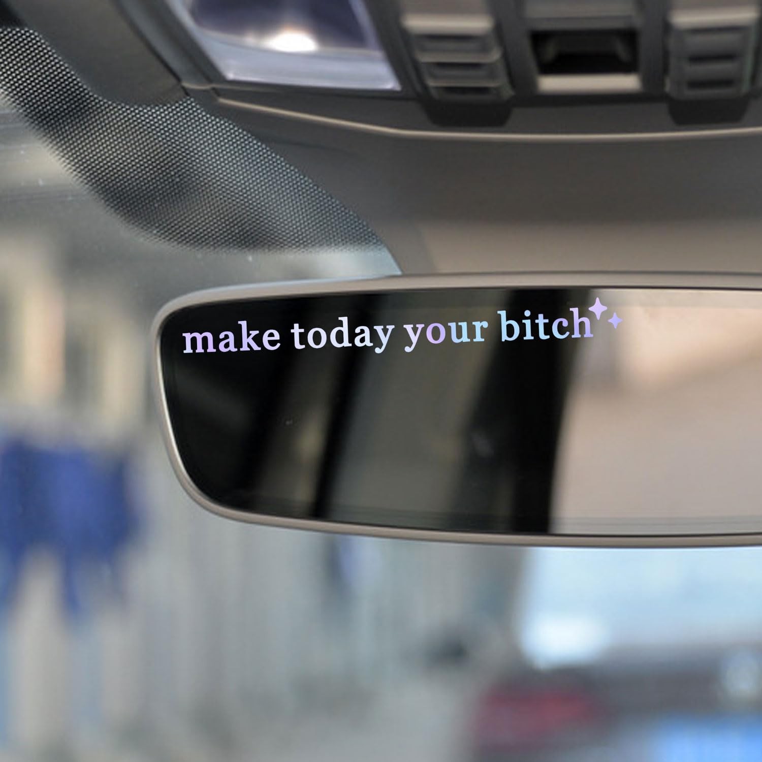 "Funny Rear View Mirror Decal Motivational Car Sticker & Gift Idea"