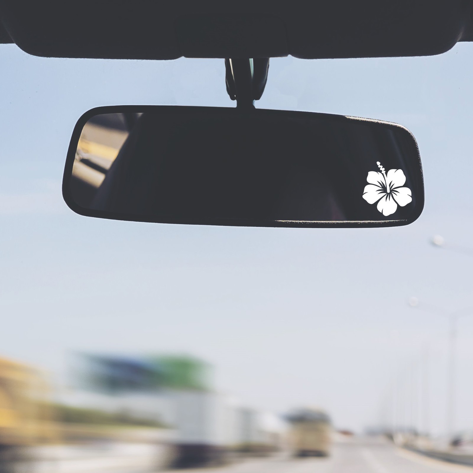 Hibiscus Flower Vinyl Decal Sticker Rearview Mirror Car Truck Set of 2