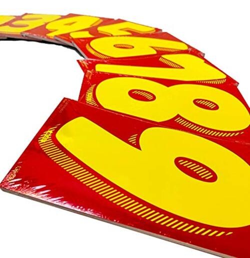 EZ Line Vinyl Decals for Cars Red and Yellow Large Number Stickers Windshield