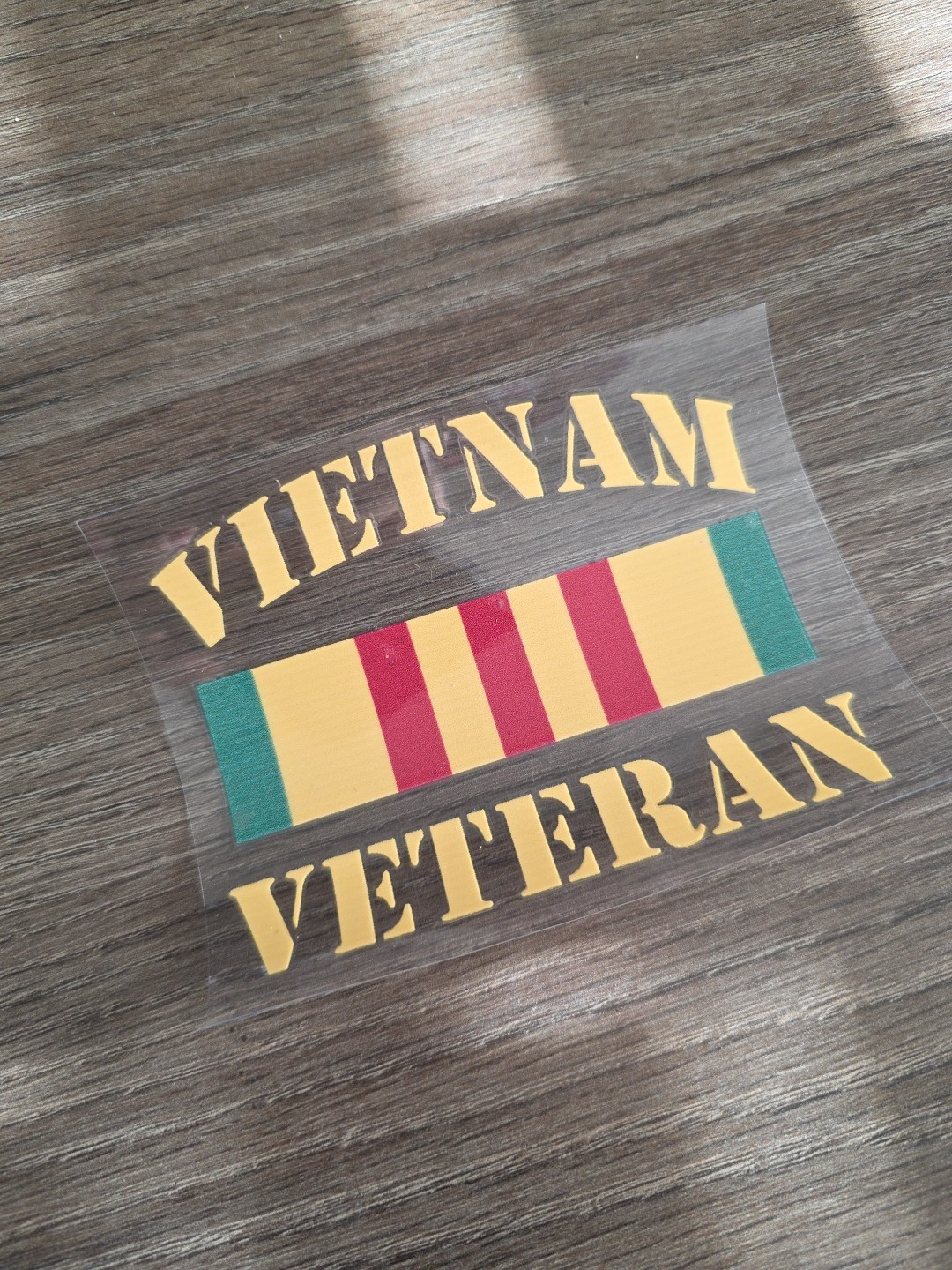 Vietnam Veteran UV DTF Decal Sticker Waterproof Raised Made In USA quality