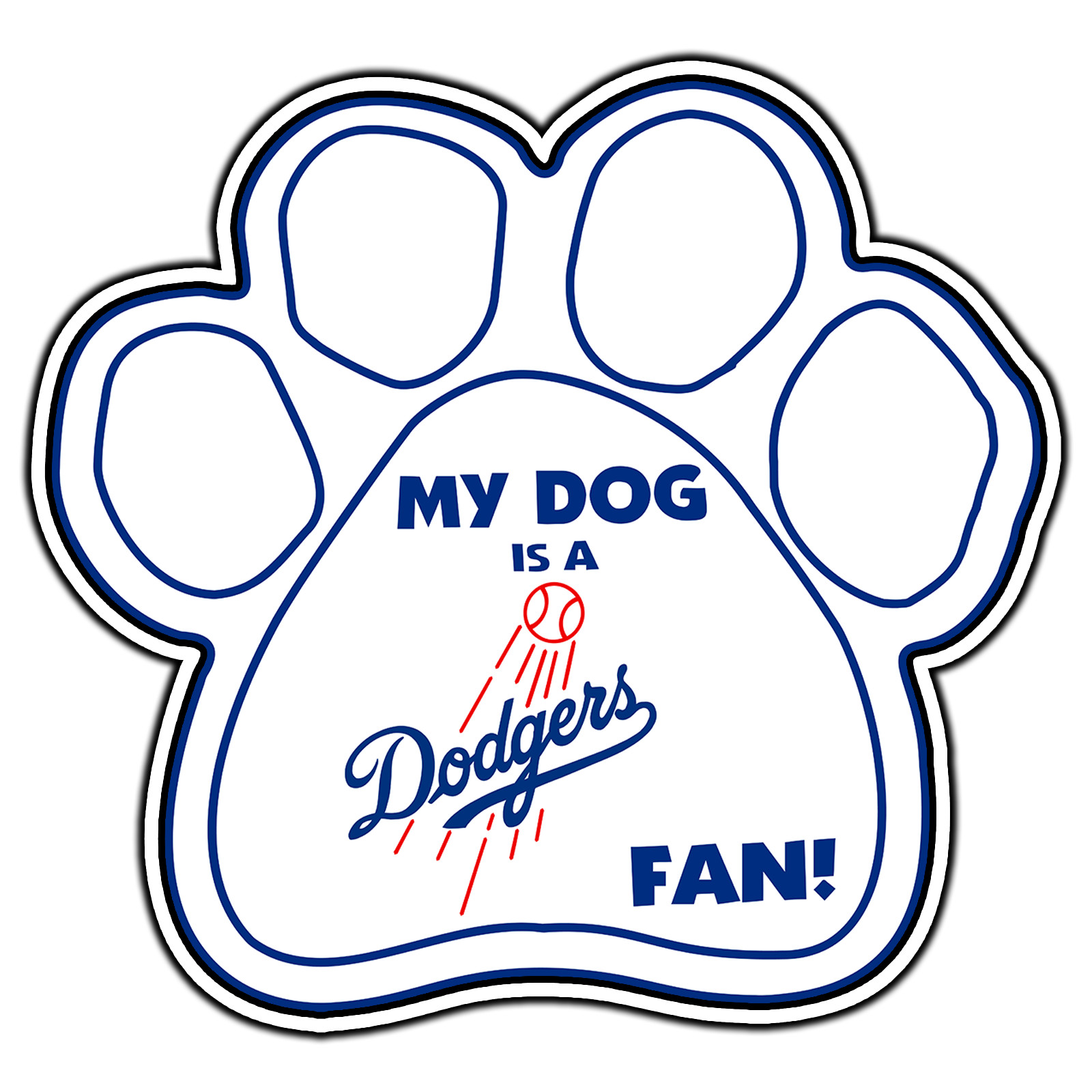 Los Angeles Dodgers Dog Fan #16 Baseball Sticker Waterproof Vinyl Decal Die-Cut