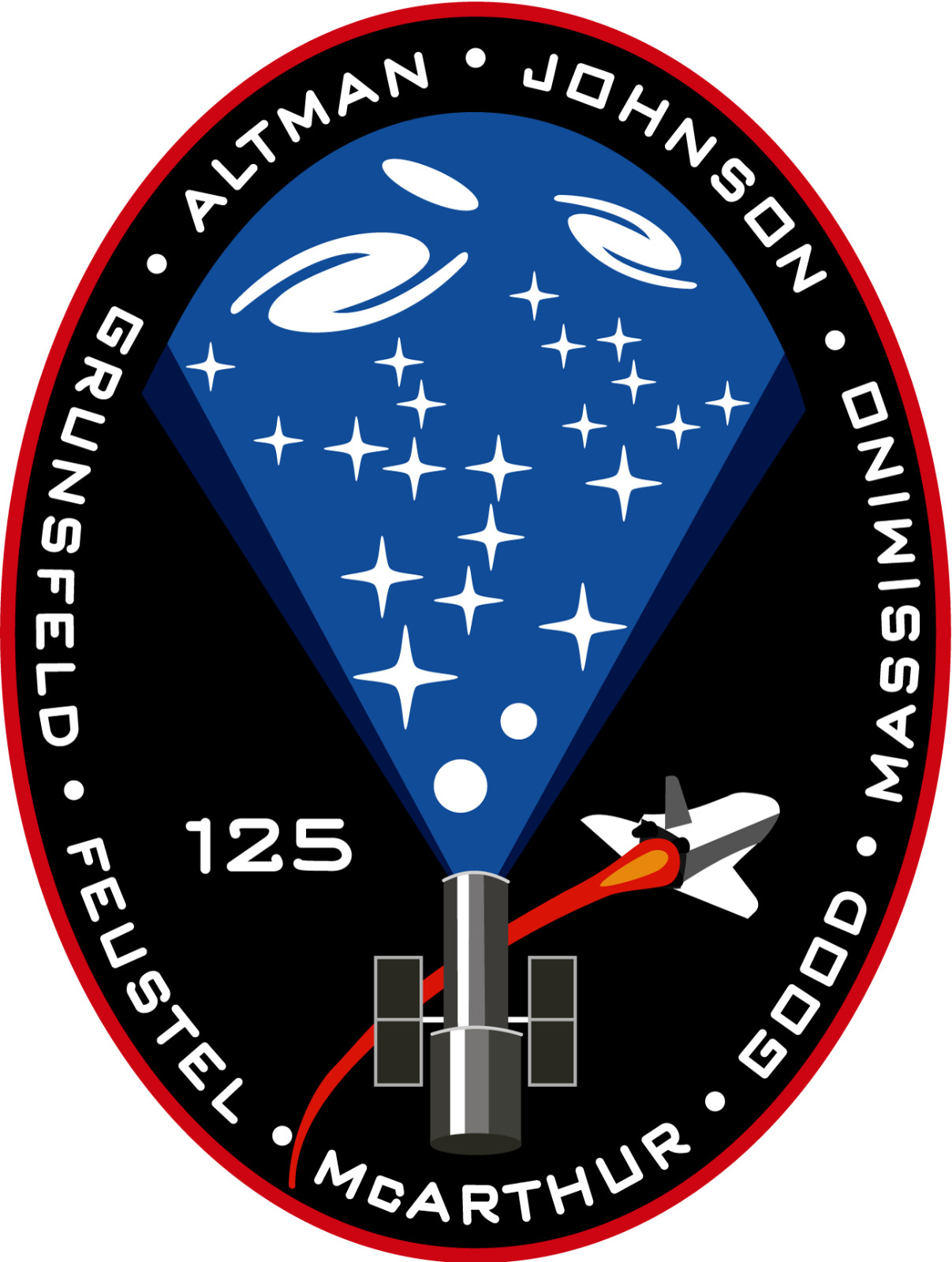 NASA STS-125 Mission Patch Sticker Decal Atlantis NASA Space Shuttle Mission