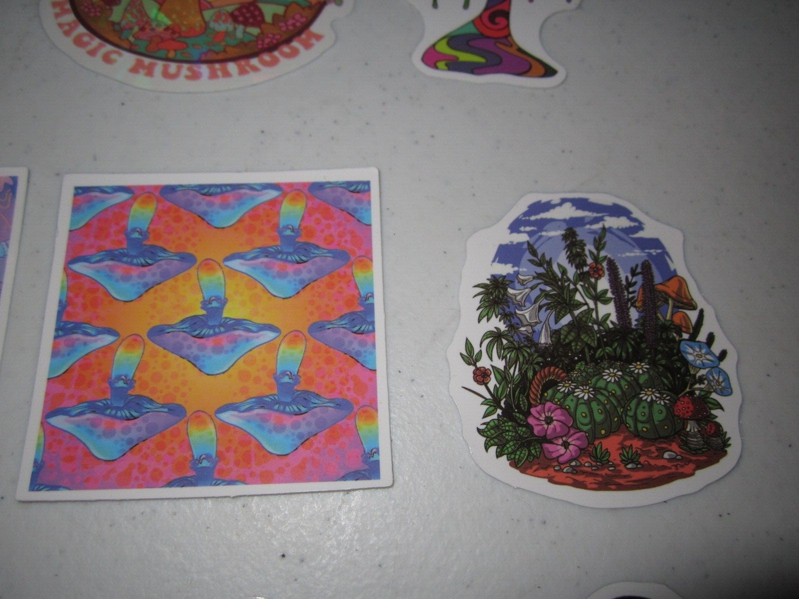 Lot Of 14 The Adventures Of Magic Mushroom Sticker ~ Funny Psychedelic GD Decals