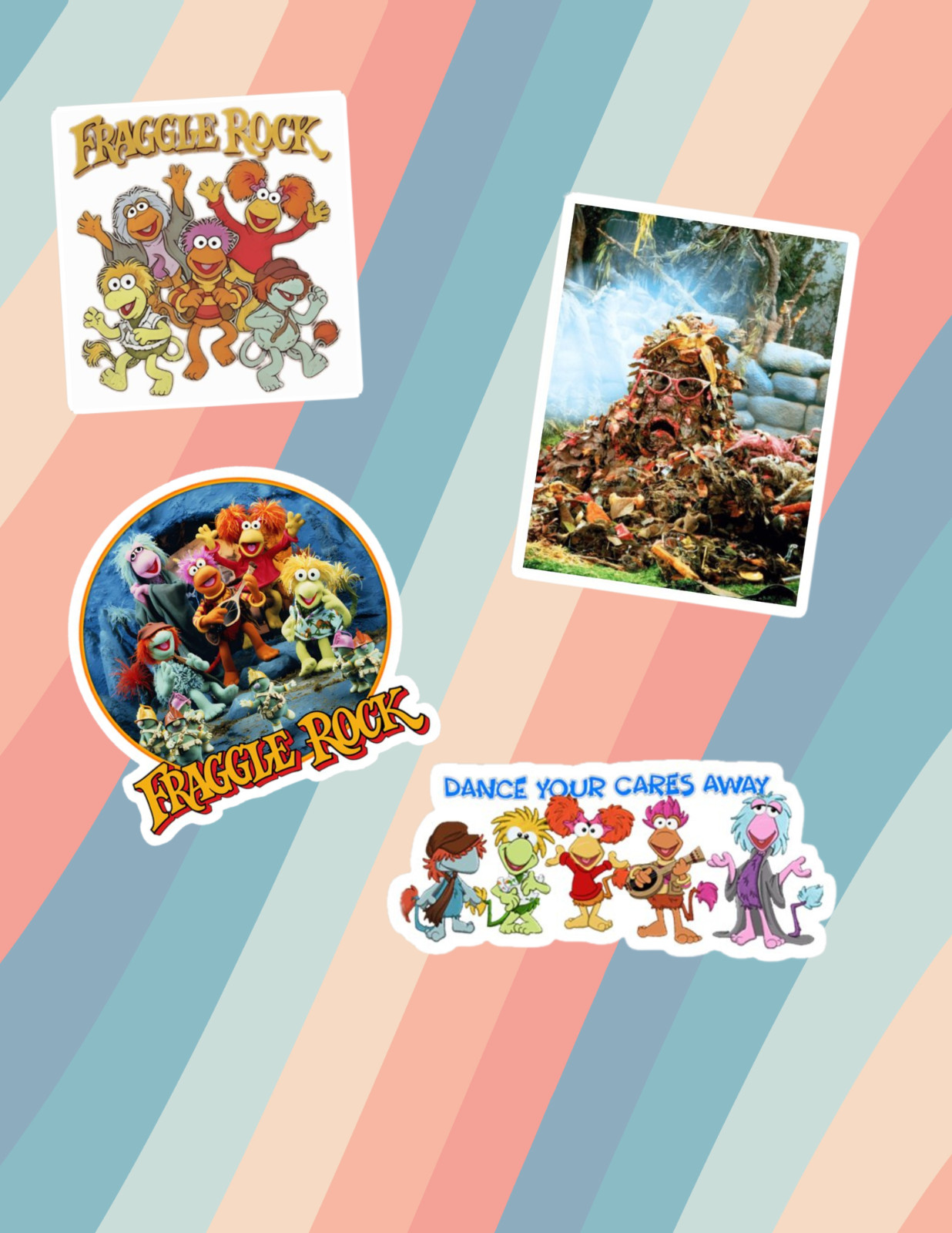 Fraggle Rock 80's Cartoon 4pc Stickers Pack