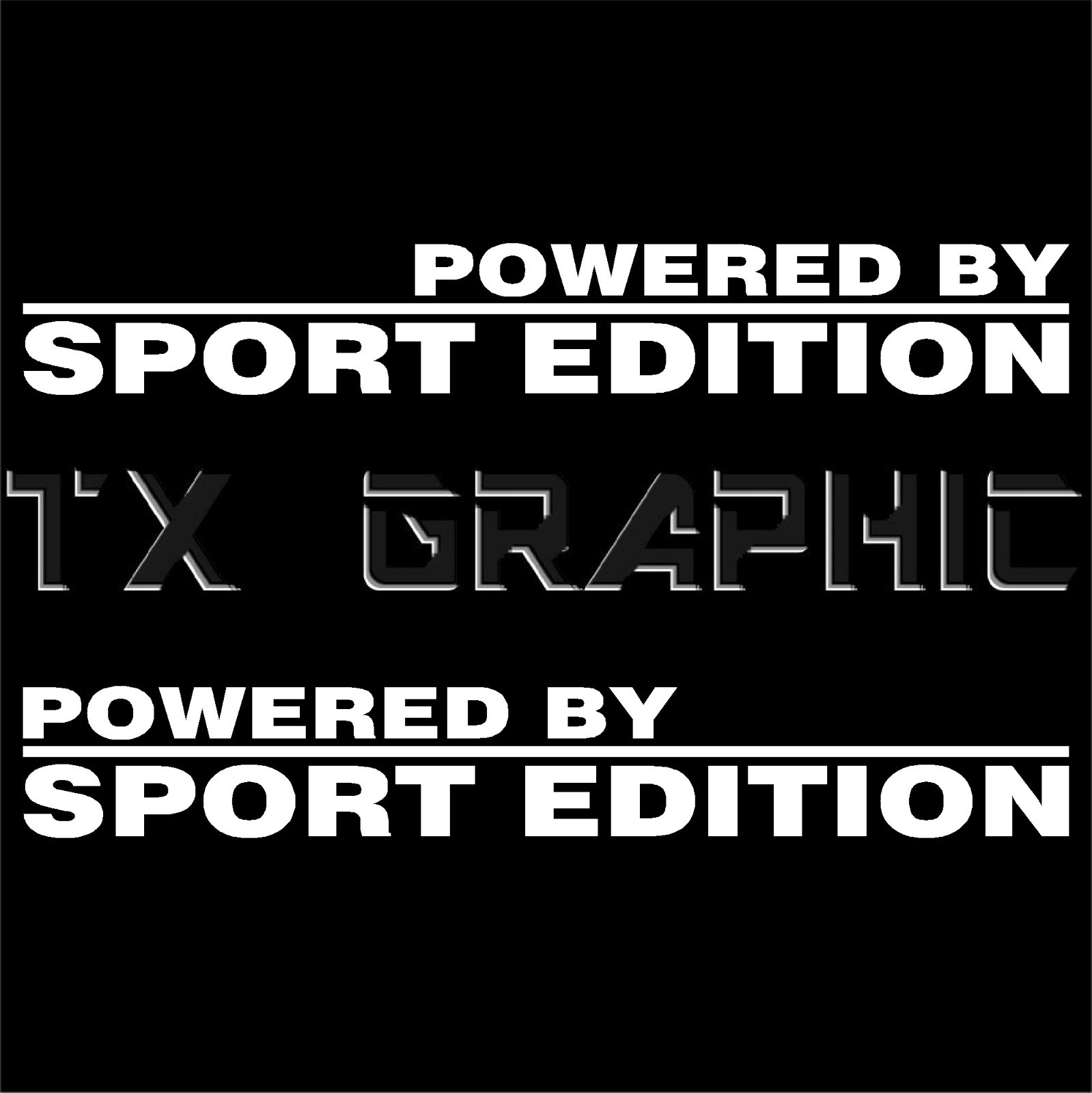 1 SET OF 2, POWERED BY SPORT EDITION DECAL STICKER RACING WINDOW JDM GMC