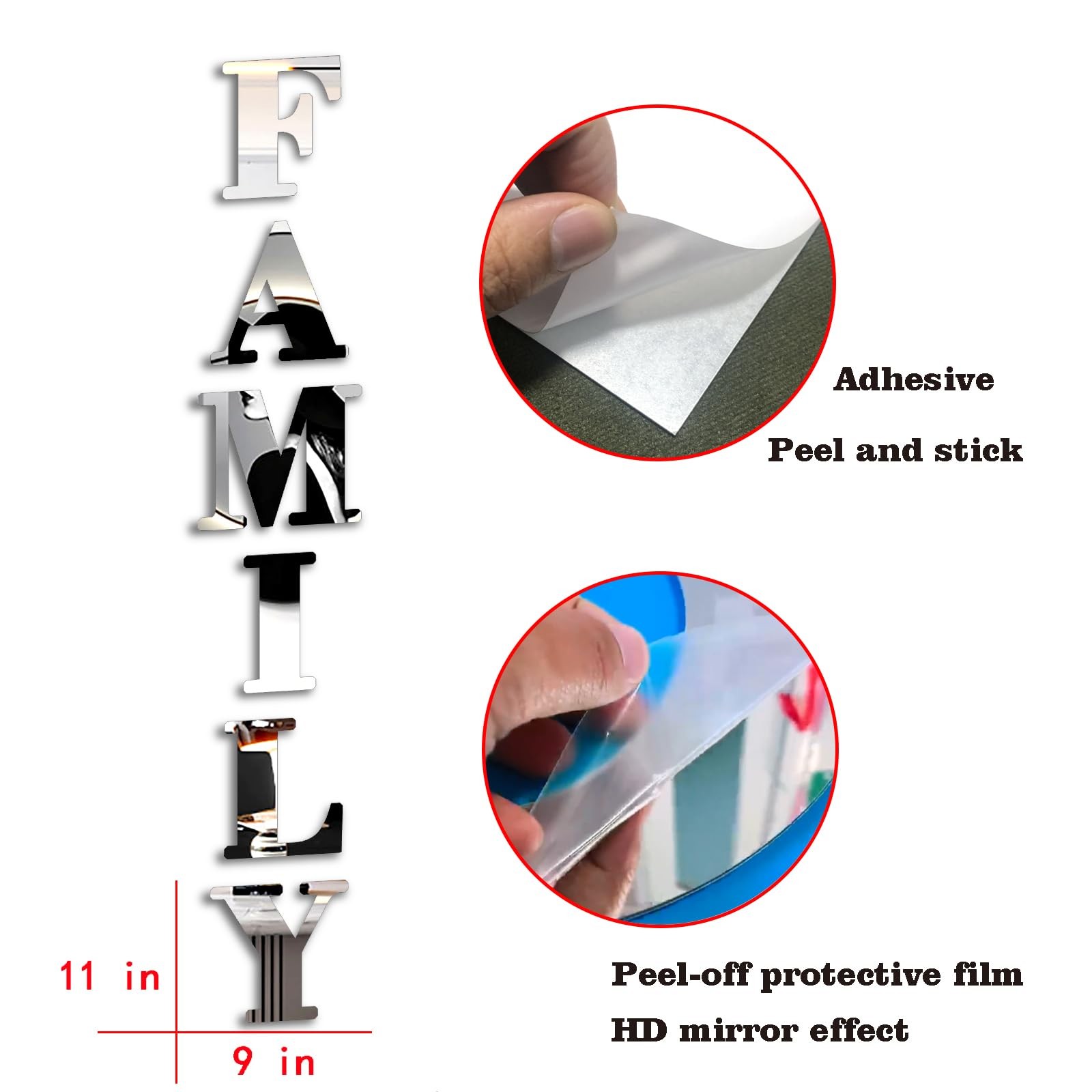 Wall Decor Family Letter Signs Home Decor Upgrade Mirrors Stickers Acrylic Wa…