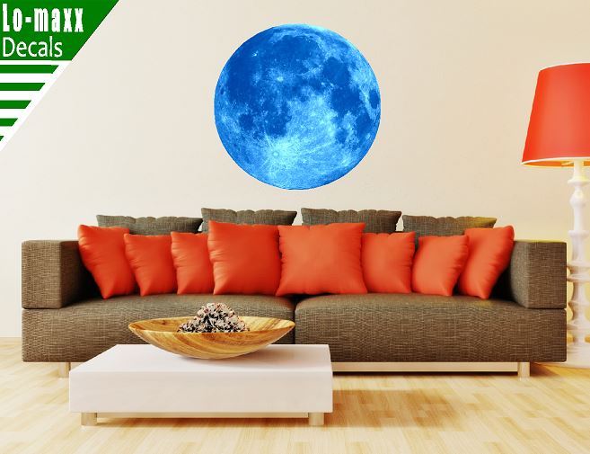 Blue Moon High Quality Graphic Wall Window Various Sizes Printed Vinyl Sticker