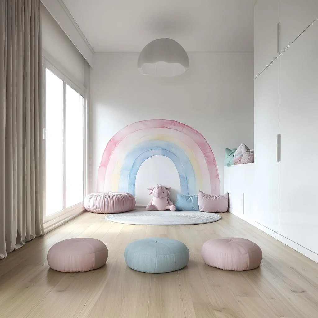 Pastel Rainbow Wall Decal | Watercolor Rainbow Nursery Sticker