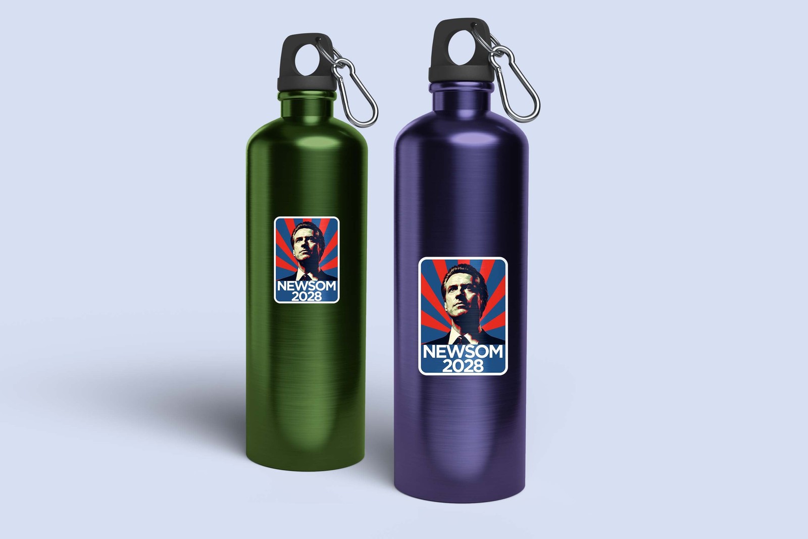 Newsom 2028 Vinyl Sticker – Bold Retro Political Campaign Decal