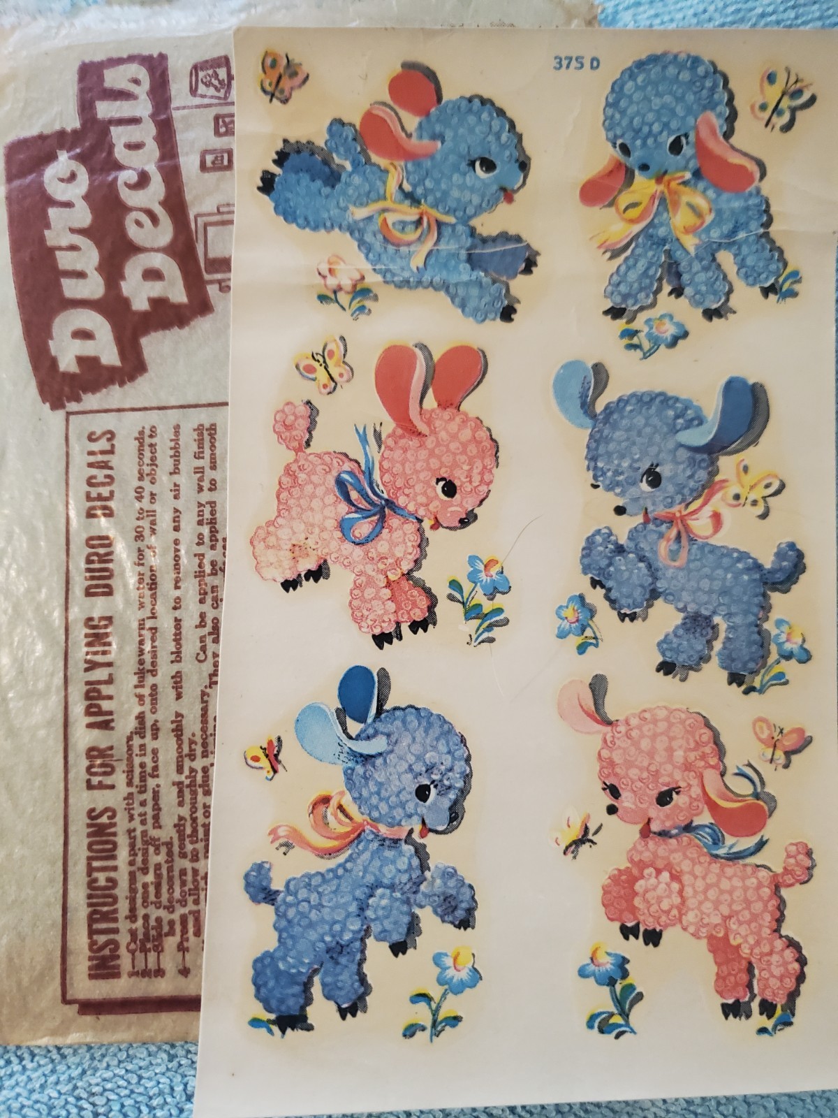Vintage Lambs Sheep Duro Decals Transfer