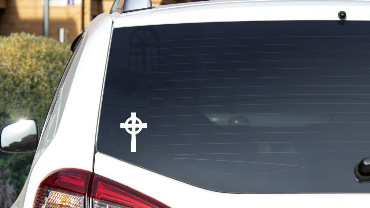 CELTIC CROSS Solid Vinyl Decal Sticker – FREE USA SHIPPING